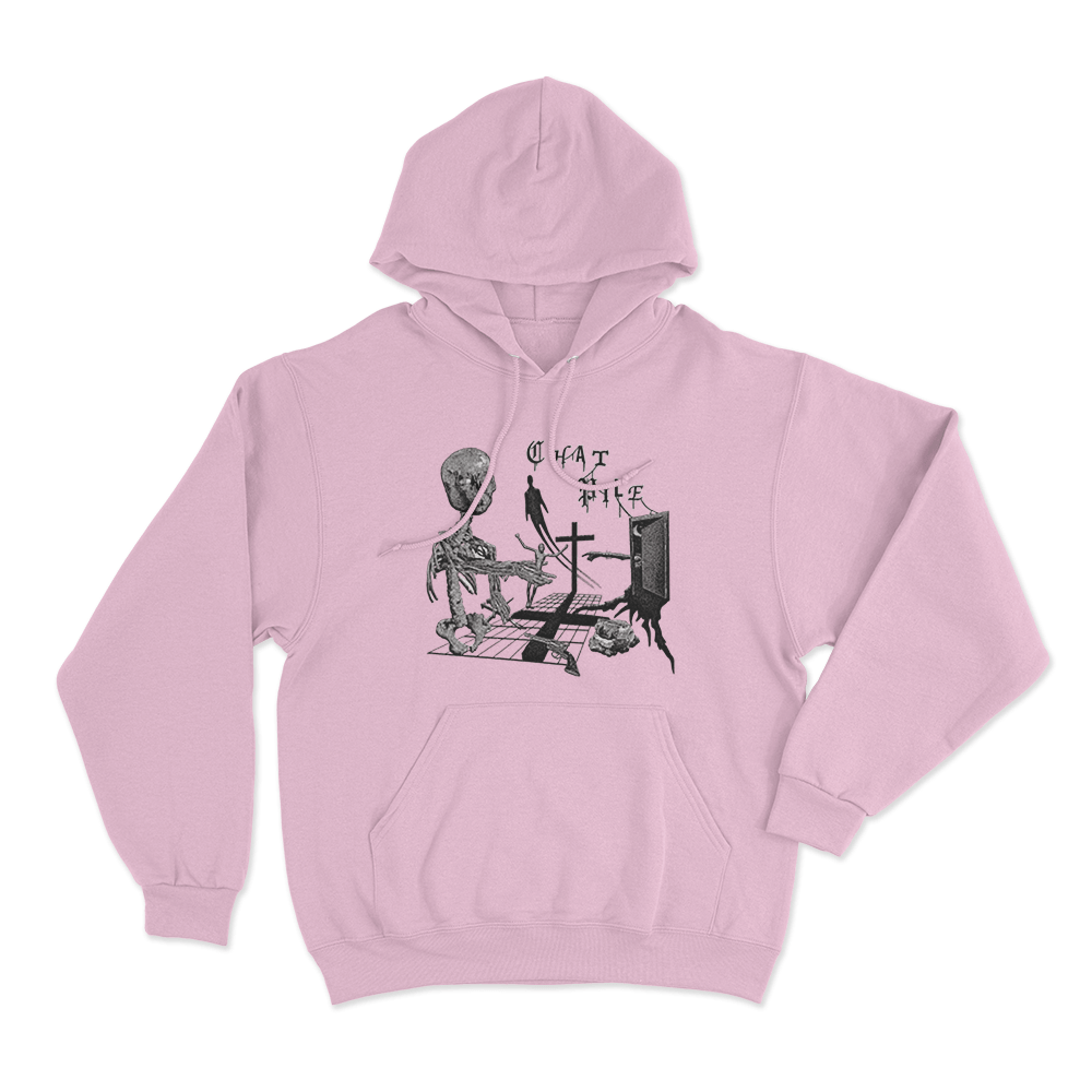 Chat Pile Ivory Crosses Unisex Hoodie Pink Chat Pile Ivory Crosses Unisex Hoodie Pink