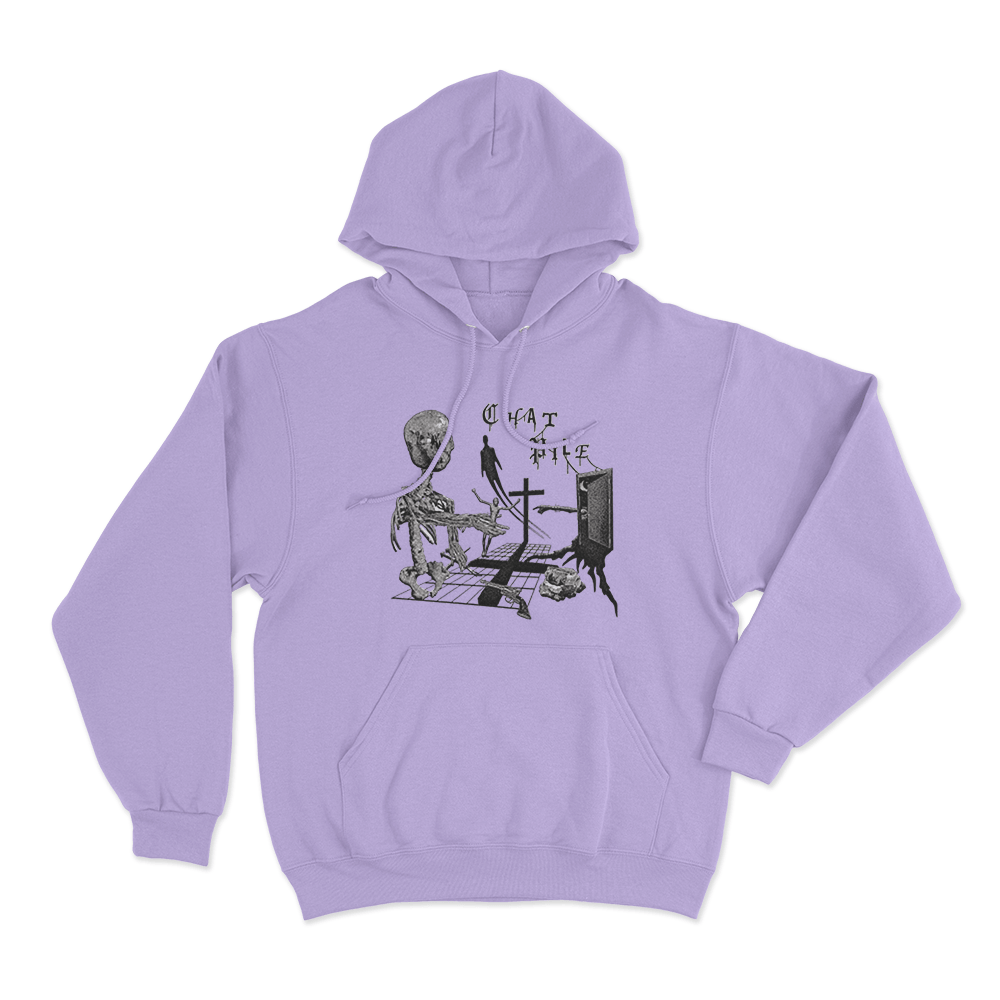 Chat Pile Ivory Crosses Unisex Hoodie Purple Chat Pile Ivory Crosses Unisex Hoodie Purple