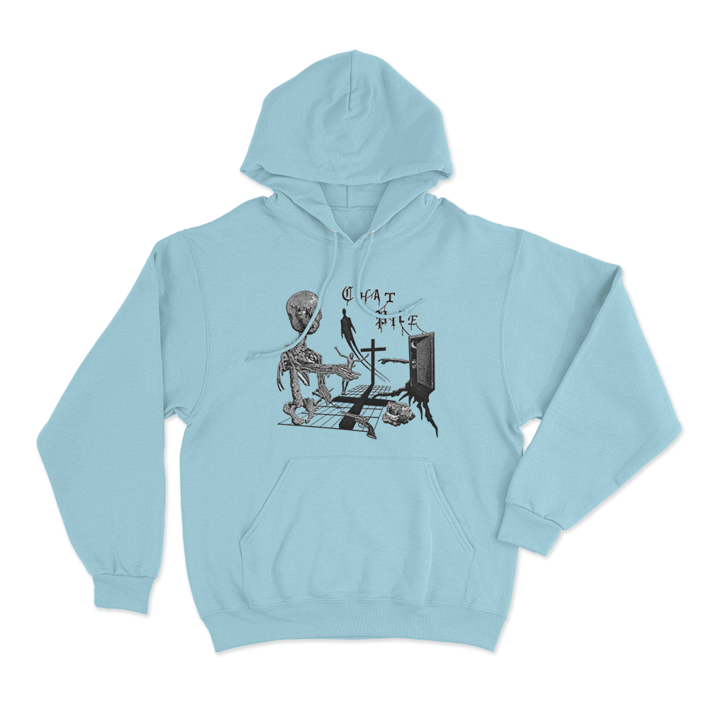 Chat Pile Ivory Crosses Unisex Hoodie Sky Blue Chat Pile Ivory Crosses Unisex Hoodie Sky Blue