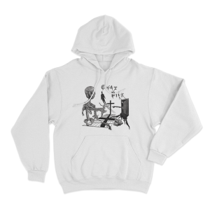 Chat Pile Ivory Crosses Unisex Hoodie White
