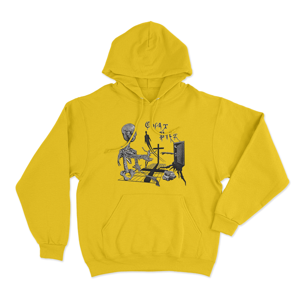 Chat Pile Ivory Crosses Unisex Hoodie Yellow Chat Pile Ivory Crosses Unisex Hoodie Yellow